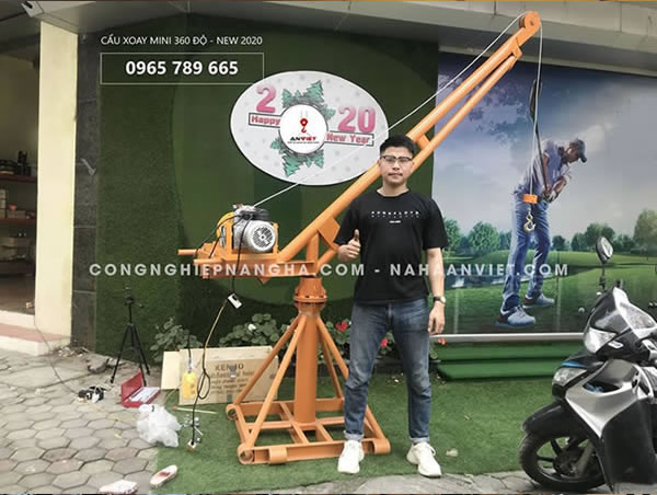 Giới thiệu máy tời cẩu quay 360 độ - 500kg